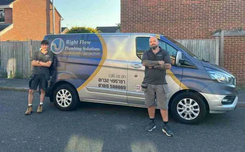 The Right Flow Plumbing Solutions team with their branded van
